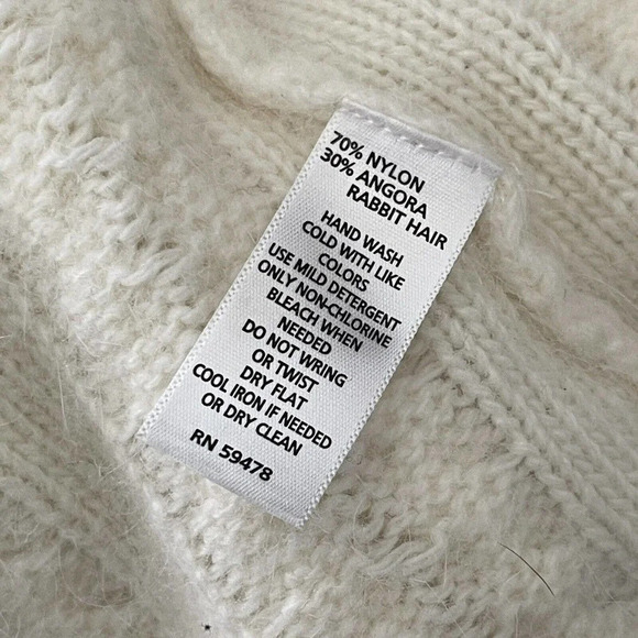 Kenar Angora Rabbit Hair Nylon Cable Knit Cardigan Size Small - Picture 5 of 6